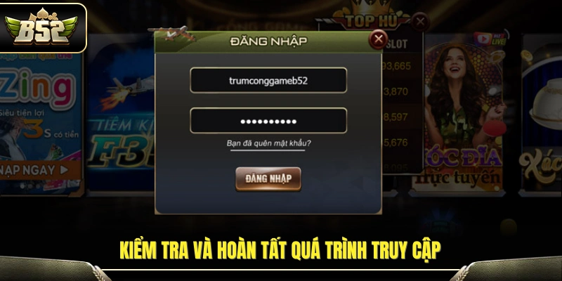 Hoàn thiện thao tác đăng nhập và kiểm tra hệ thống